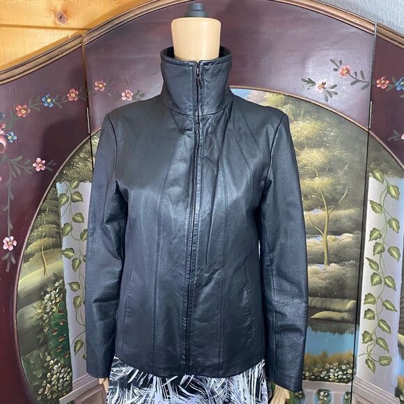 East 5th Black Leather Jacket Small - Picture 1 of 9